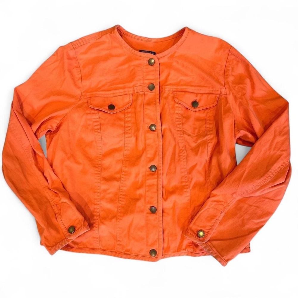 Pendleton Orange Women’s Button Down Jacket Size XL Western Fall Cotton